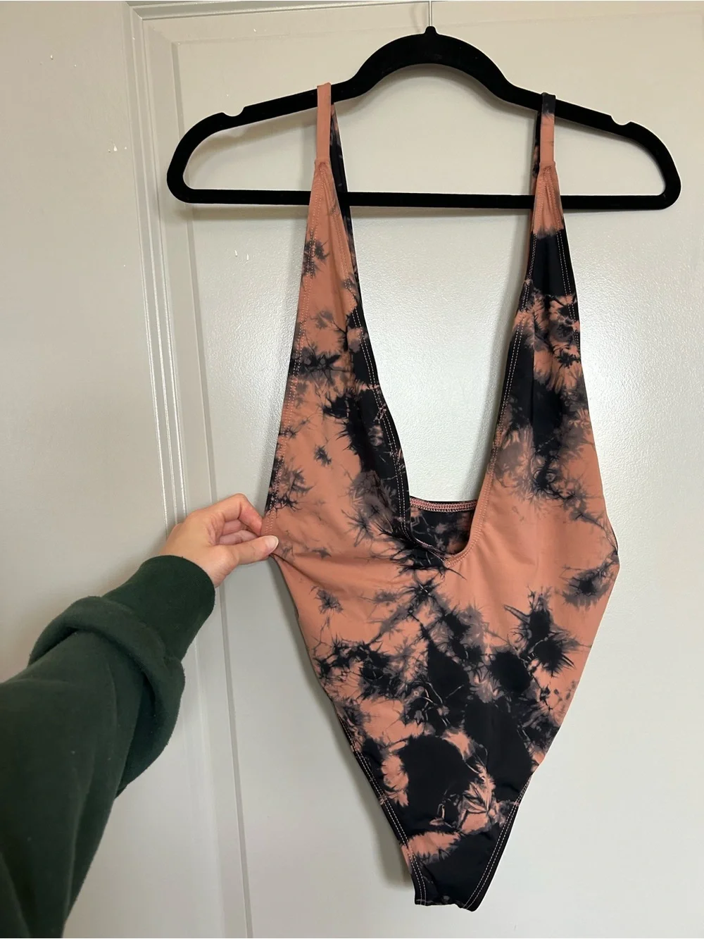 Dippin' Daisy's Pink Peach and Black Tie-Dye One-Piece Swimsuit